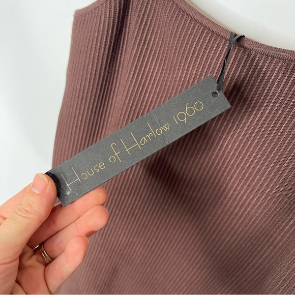 NWT House of Harlow 1960 Brown Ribbed Midi Bodycon Tank Top Dress Size Small - Picture 9 of 12